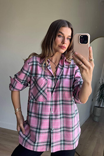 Sue Store Pink Plaid Lumberjack Shirt
