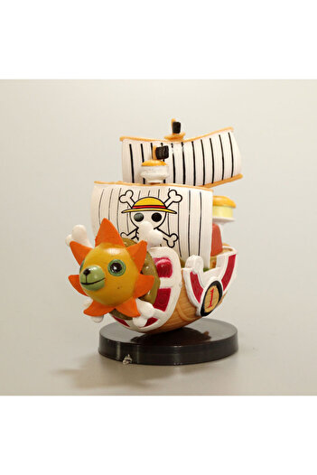 BANDAI black 7cm Anime One Piece Ship Figure Luffy Model Toy Super Cute Mini Boat THOUSANDSUNNY Going Merry