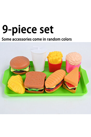 Choice 9-piece set 9-Piece Set Of Children'S Hamburgers, Simulated French Fries Sandwich, Boys And Girls Pl