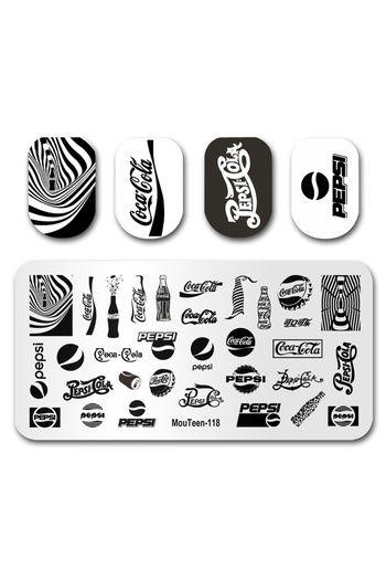 Miniso 12 6 MouTeen118 Nail Stamping Plate Cola Nail Stamp Plate For Nails Art MouTeen-118