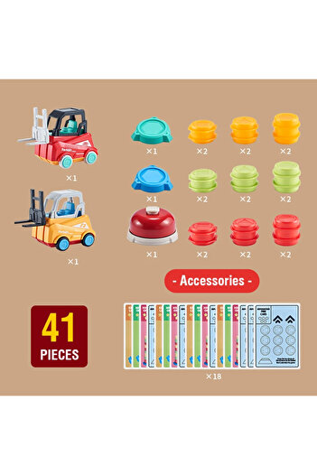 Choice Forklift Set Children's Engineering Forklift Truck Press Push Car Model Stack Drums Game Simulated F