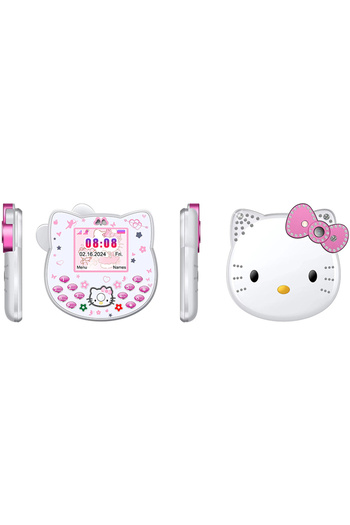 Choice1 white 2024Hot miniso Hello Kitty Kawaii Mini Flip Phone I68 Girl Mobile Phone Student Anime Phone Mu