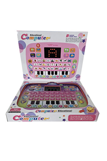 Enter Computer Educational Tablet for Kids - Interactive Learning with LED Screen and Colorful Keyboard!