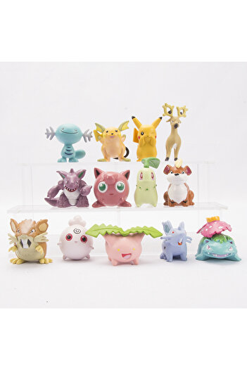 BANDAI pack by bag 1 13pcs/set Action Figure Toys About 3-5 cm Pikachu Venusaur Chikorita Jigglypuff