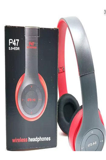 Primo Plus P47 Bluetooth Wireless On-Ear Headphone Red/Black