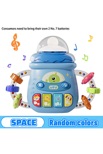 Choice Space Blue Baby Musical Feeding Bottle Pacifier For 6M+ Newborn Soft Teether Rattles Educational Toy