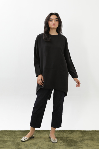 Modamorfo Women's Tunic with Cross Slit on the Back - 10675Tun