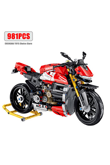 Choice 981pcs no box 981Pcs City Technical Locomotive Motorcycle Building Blocks MOC Speed Supercar Motorbi
