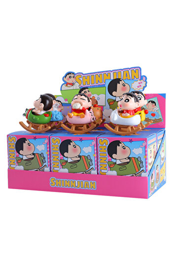 Choice 6pcs set Crayon Shin Chan Swinging Horse Blind Box Shocking Attack Cute And Bizarre Trendy Play Desk