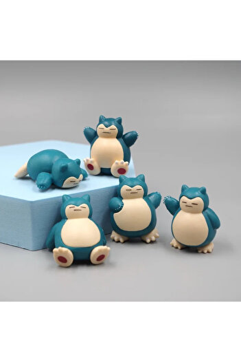 BANDAI 5Pcs 5Pcs/Lot Snorlax Mini Figure 1.8-3cm Micro Landscape Cake Decoration Kawaii Ornaments