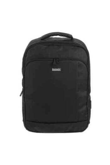 FASİON Black Backpack with Protective Laptop Cover 15.6" USB Port 32 x 13 x 45 cm