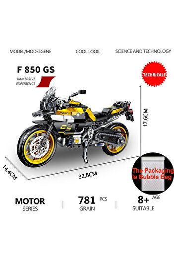 Choice نموذج دراجة نارية F 850 ​​GS City F85 GS MOC مكعبات بناء سيارة سباق دراجة نارية مركبة مكعبات سطح المكتب