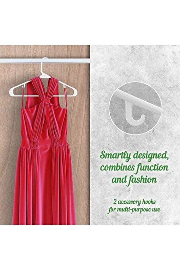 fulina 40 Pack Hangers,Plastic Durable Hangers with Non-slip Pads,Space-Saving Easy Track Organizer,White