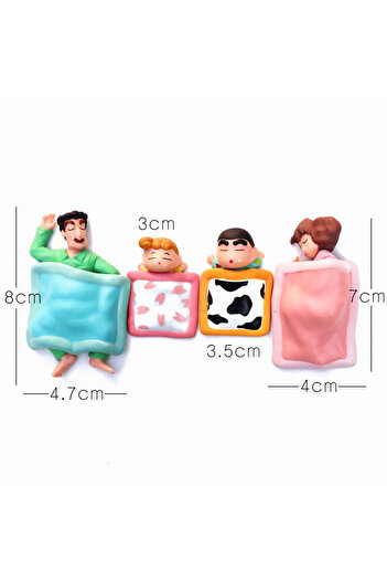 BANDAI 1 set-no box 4pcs/set Anime Crayon Shin-chan Action Figure PVC Collection Nohara Shinnosuke Family P