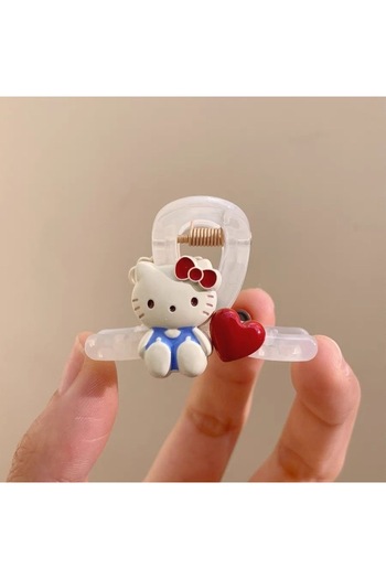 Miniso Hello Kitty Sanrio Hello Kitty Hair Clips - Cute Heart Mini Claw Clips for Flyaways, Kawaii Half-Up