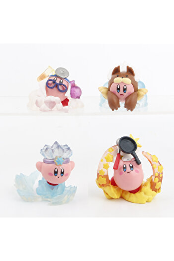 BANDAI No Box 4pcs Kirby 4pcs/set Kirby Anime Figure Cartoon Peripheral Collection Model Cute Doll Cake Dec