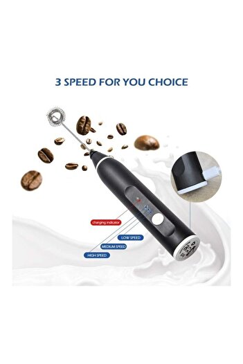 Primo Plus 3-piece Electric Milk Frother And Whisk Set Multicolour