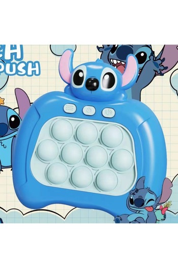 Miniso A Anime Stitch Quick Push Game Console Puzzle Press Toy (require your own battery) Quick Push Game.