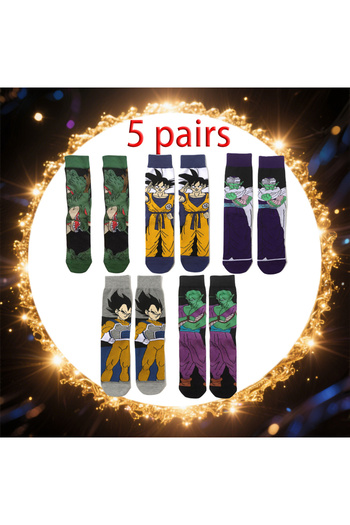 BANDAI MULTI 5 pairs of high-quality, comfortable and personalized long socks in hip-hop style, cosplay, me