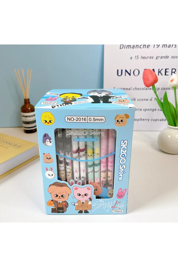 Choice 12pcs 12PCS Skzoo Pressure Pen Creative Peripheral Cartoon Printing Writing Pen Student Stationery O