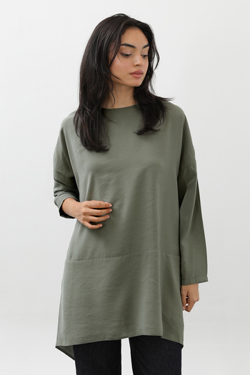 Modamorfo Women's Tunic with Cross Slit on the Back - 10675Tun
