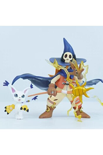 BANDAI No box 3.5-11.5cm Anime Digimon Adventure Figure Wizarmon And Tailmon Action Figure Pvc Statue Deskt