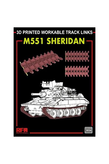 Choice ملحقات ترقية Ryefield RM-3034 بمقياس 1/35 M51 Sheridan وصلات المسار القابلة للتشغيل (مطبوعة ثلاثية الأبعاد) لـ...