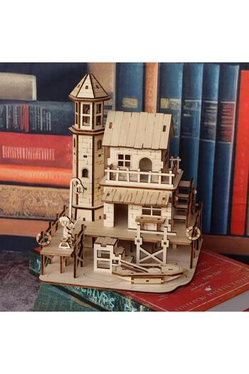 Choice Cabin Fisherman's cabin wooden assembly model kit, handmade DIY 3D wooden puzzle fishing village bui