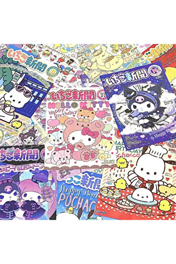 Miniso 20pcs non-repeat 20Sheets Sanrio Hello Kitty Decoration Poster Cute Kuromi Pochacco Cartoon Paper Pi
