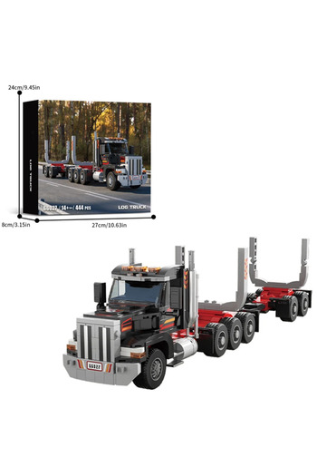 Choice American log truck 445PCS American Truck Head Building Blocks Wood Transport Truck Car Model Bricks