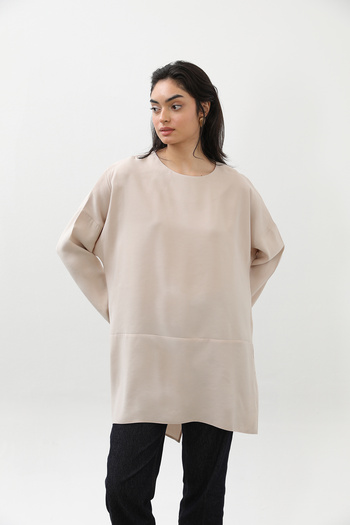 Modamorfo Women's Tunic with Cross Slit on the Back - 10675Tun