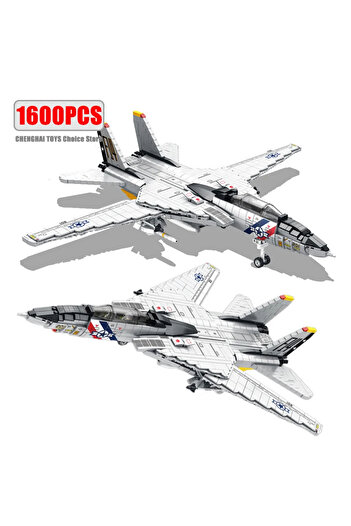 Choice F14 بدون صندوق 1600 قطعة من مكعبات بناء طائرة مقاتلة عسكرية Tomcat F14 MOC حاملة طائرات مقاتلة قاعدة تعديل