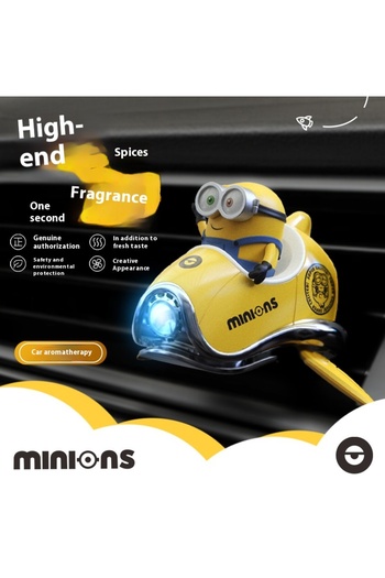 Miniso A Minions Cartoon Car Air Freshener Rotating Propeller Outlet Fragrance Magnetic Design Auto Acces.