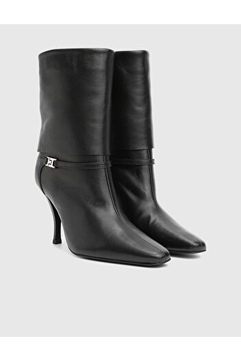 İLVİ Melinda Genuine Leather Black Women's Heeled Boots