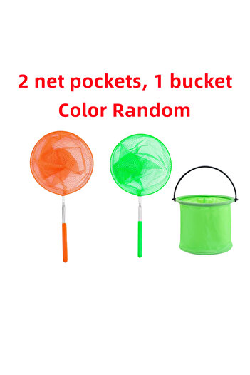 Choice 3pcs Children's Outdoor Fishing Net Stainless Steel Tadpole Catching Fishing Net Toy Socks Retractab