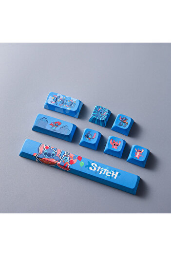 Miniso stitch 8 Pcs Disney Anime Stitch Cute Theme Personalized XDA Height Add-on Keycaps Five Sides Dye-Su