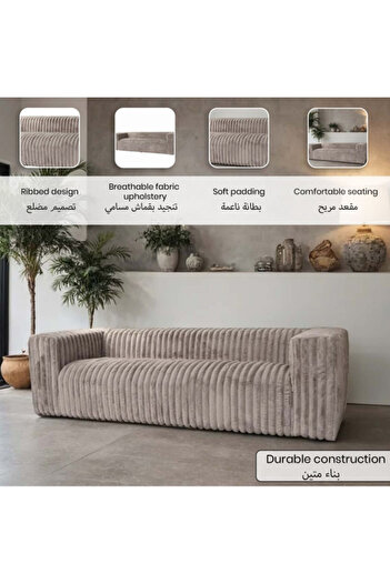micasa High-Quality and Durable Fabric 3-Seater Sofa