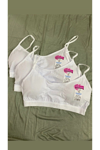 Dondeza Girl Teenage Halter Strap Padded Half Tank Top Bustier 3-Piece Training Bra