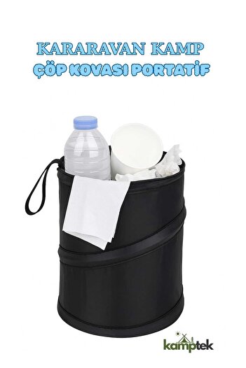 kamptek kamp teknolojisi Portable Trash Can Caravan Camping Space-Saving Design In-Car Use Travel