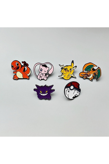 Miniso 6pcs Brooch 6PCS Pokemon Poké Ball Metal Enamel Brooch Pin Set - Cartoon Anime Badges for Men Women