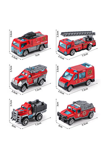 Choice 6 sets 6pcs/set Diecast Alloy Plastic Fire Rescue Truck Vehicle Metal Truck Model Car Toys Realistic