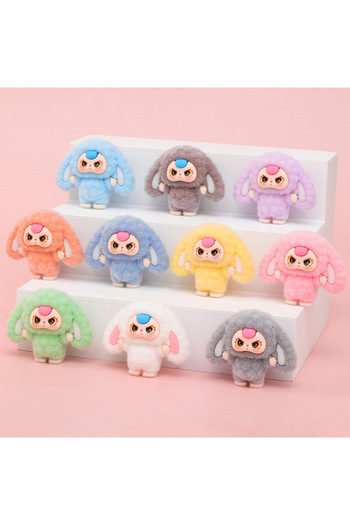 Miniso A bag of 10 flocking elf Cute Baby Three Year Old Big Ear Rabbit Series Cute Grain Doll Diy Fashion