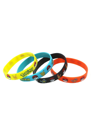 Choice 4pcs Pokemon Bracelet Anime Pocket Elf Pikachu Cartoon Silicone Wristband Bracelets Party Gifts Cosp