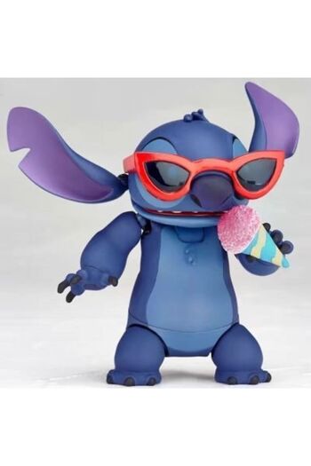 BANDAI A New Kaiyodo Stitch Action Figure Revoltech Stitch Figurine Joint Mobile Model Kits Toy Collection.