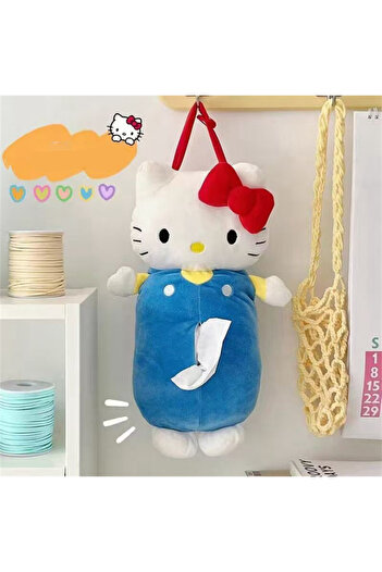 Miniso Hello Kitty Kawaii Cartoon Sanrio Hello Kitty Furniture Kitchen Storage Hanging Tissue Box Cute Wall