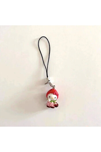 Miniso HelloKitty 1pcs Sanrio Hello Kitty Strawberry Mobile Phone Pendant Y2K Cute High-Looking Fashion Dec