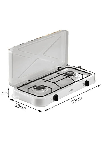 Generic Two-burner gas stove ideal for home and camping use