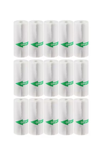 Stone Set of 15 rolls of stickers for Stone® mini thermal printer 57 x 25 mm, BPA-free, smooth