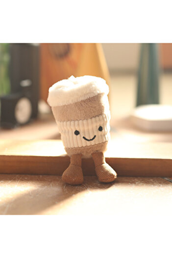 Choice A Hot Cute Plush Milk Tea Cup Keychain Adorable Fluffy Drink Keyring Accessory for Bags, Backpacks .