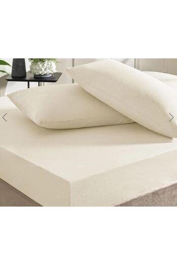 Taç Ranforce Elastic Double Bed Sheet Set Ecru